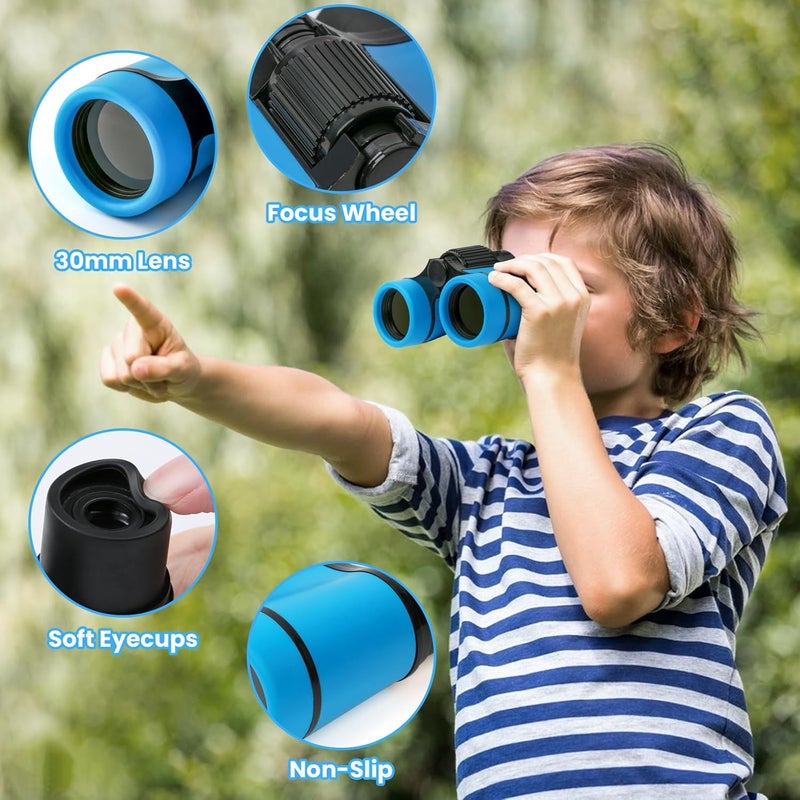 DR ANISON Binoculars for Kids Toy Binoculars Set for Age 3-12 Years Old Boys Girls Outside Play, Bird Watching, Camping, Educational Learning, Birthday Presents - Image 2